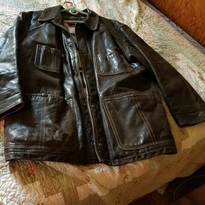 Men's distressed leather jacket